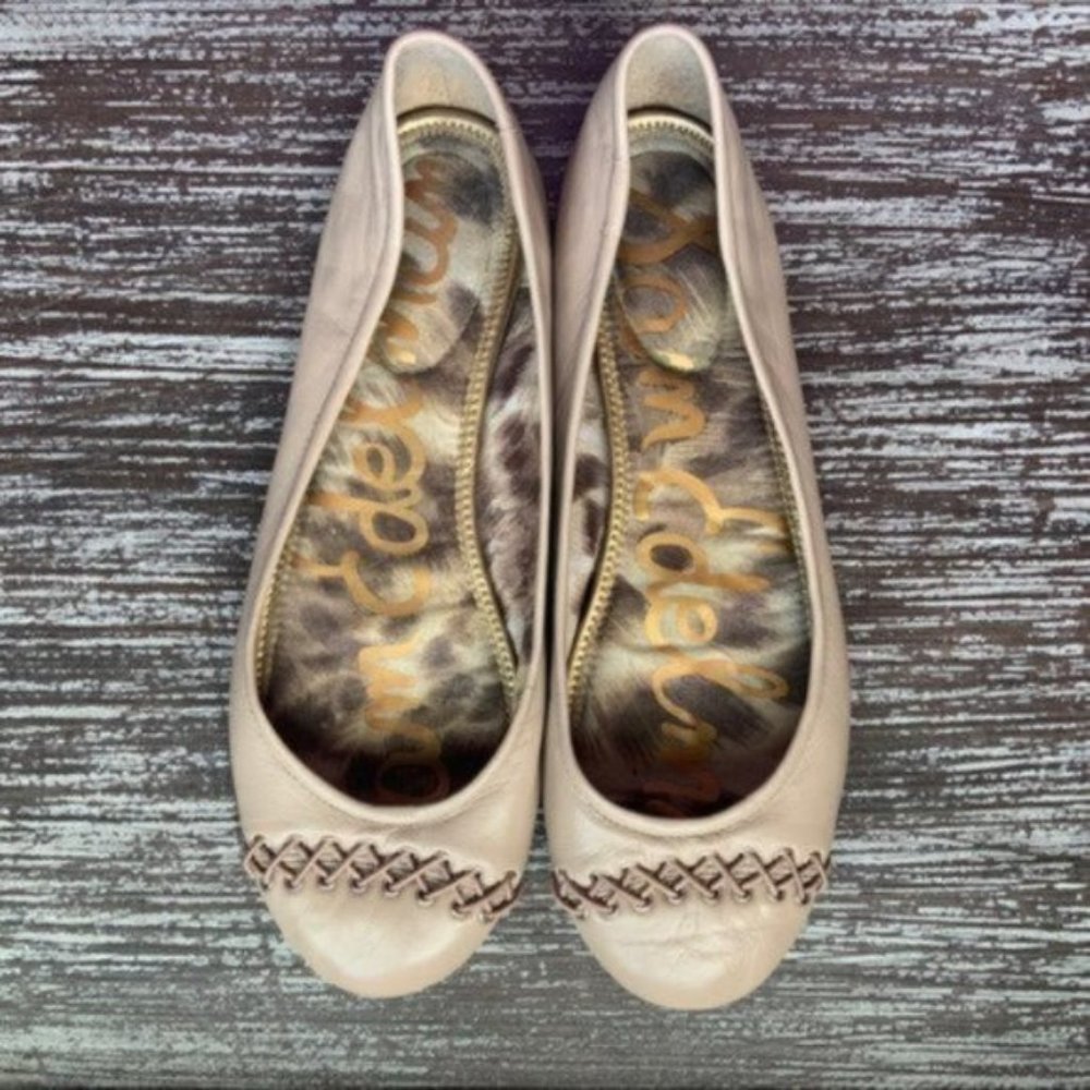 Sam Edelman Felicity Pink Cross Stitch Ballet Flats